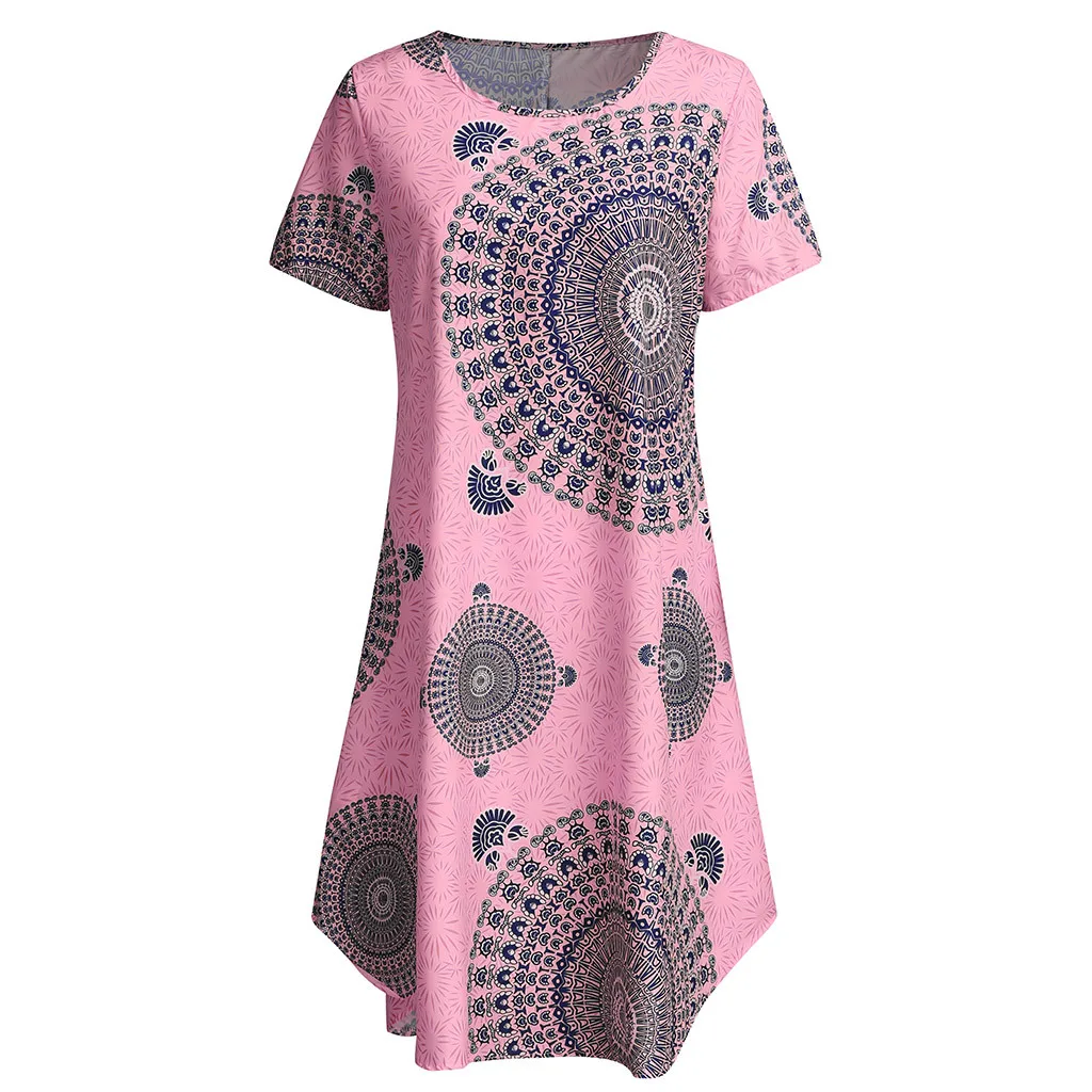 Летнее женское облегающее платье большого размера с принтом и коротким