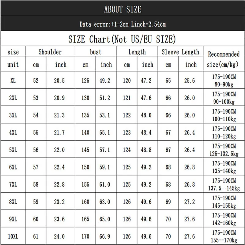 

2019 Winter Large size Loose Men's long Hooded Warm Coat Men's Long Over the Knees Oversized XL-7XL 8XL 9XL 10XL Black jacket