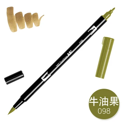 098 TOMBOW AB-T Япония 96 цветов художественная кисть ручка с двумя головками маркер Профессиональный водный маркер ручка для рисования канцелярские принадлежности Kawaii - Цвет: 098