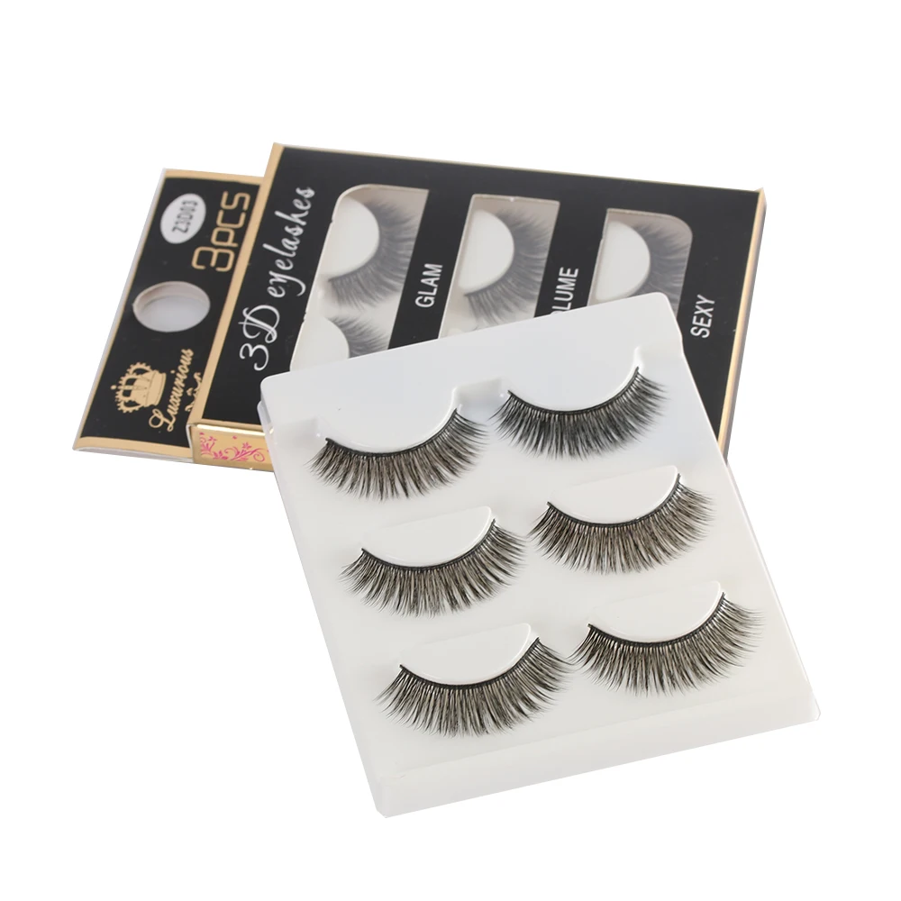 3 пар/уп. 3D крестообразные черные толстые накладные ресницы наращивание ресниц