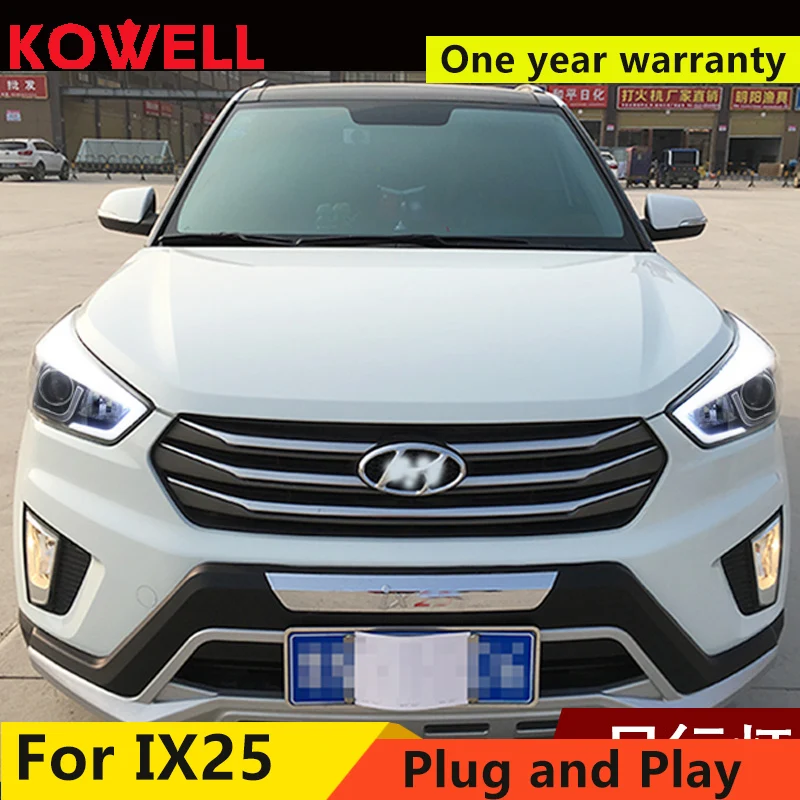 

Car Styling for Hyundai IX25 Headlights 2015-2017 Creta LED Headlight DRL dynamic turn signal Light Bi-Xenon HID Accessories