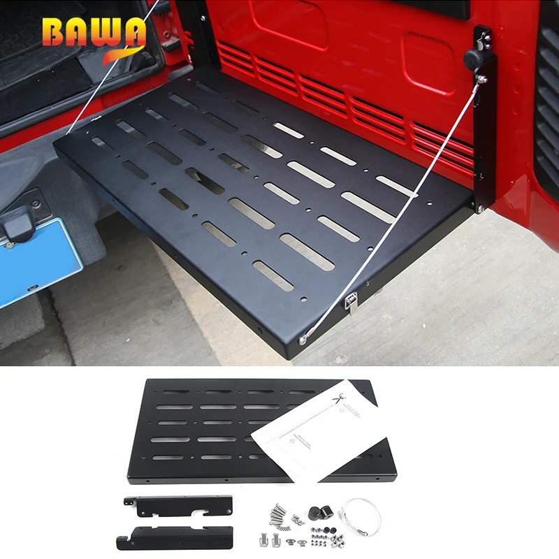 BAWA Matel багажника хранения стеллажи для Jeep Wrangler JK 2007- аксессуары многоцелевой гибкий стол багажника