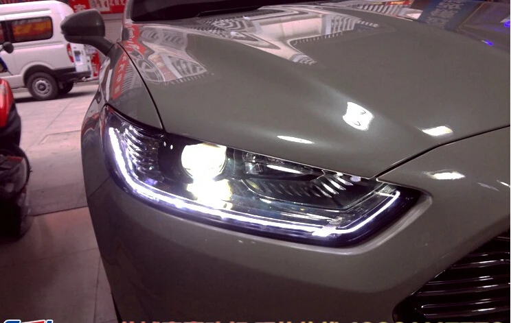 2 шт. Автомобильная фара для Mondeo 2013 2014 2015 год фьюжн головной свет DRL hi lo объектив