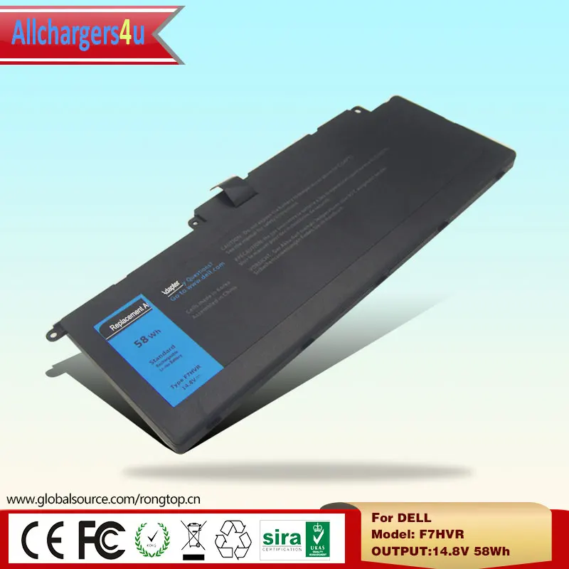 Новые оригинальные F7HVR 14.8 В 58Wh оригинальный Батарея Зарядное устройство для Dell