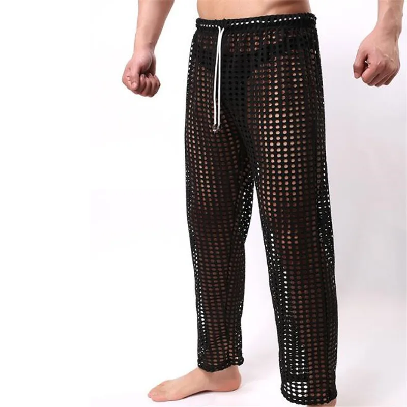 Мужские пижамные штаны мужские сетчатые дышащие Модные пикантные для сна