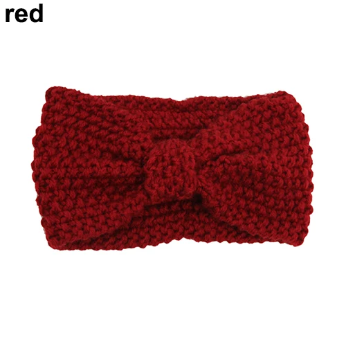 Женская вязаная повязка на голову с бантиком головная для волос Зимняя уши |