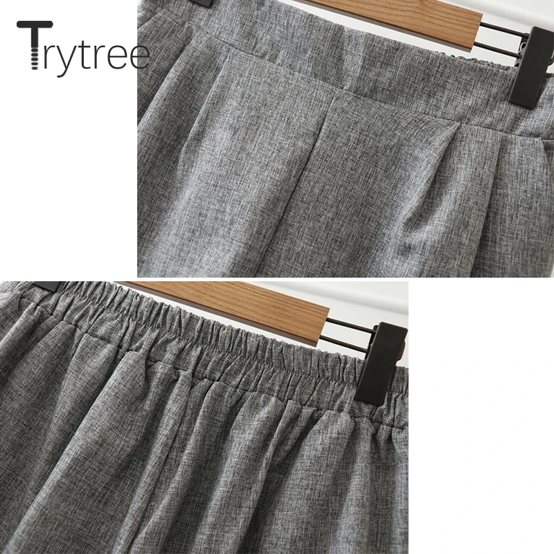 Женский однотонный костюм Trytree повседневный комплект из двух предметов топ и