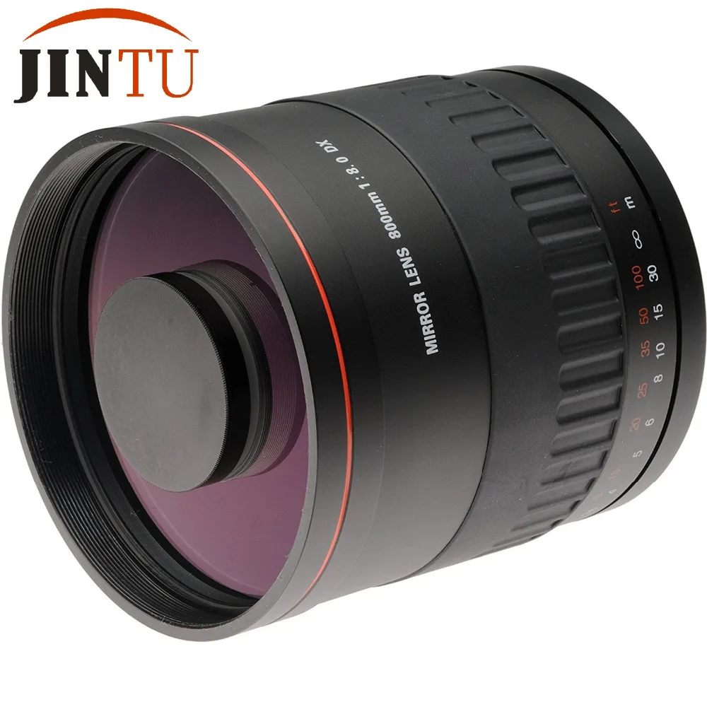 Зеркальный объектив JINTU 900 мм f/8 HD с кожаным чехлом + адаптер T2 для камеры SONY alpha A230