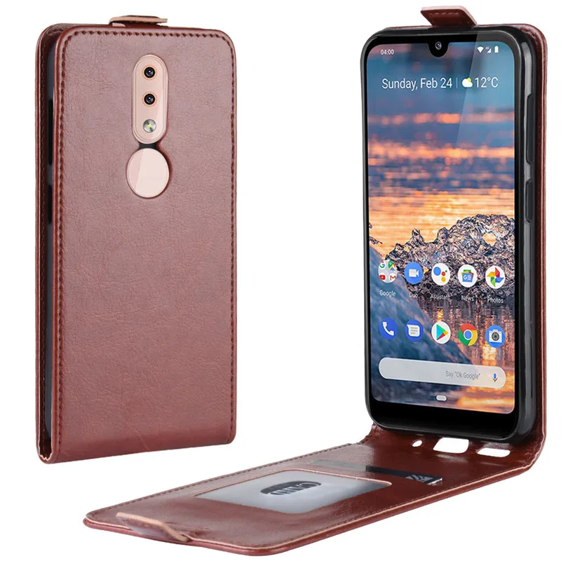 Thouport чехол для Nokia 4 2 Кожаные чехлы Мягкий силиконовый внутри Полная защита Ретро