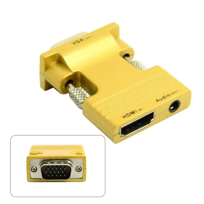 Новый Переходник HDMI мама VGA папа и аудиовыход для ПК ноутбука Macbook проектора