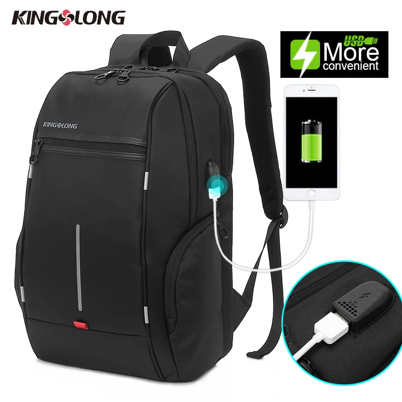 KONGSLONG Новый Anti Theft рюкзак водостойкий путешествия зарядка через usb порты и разъёмы