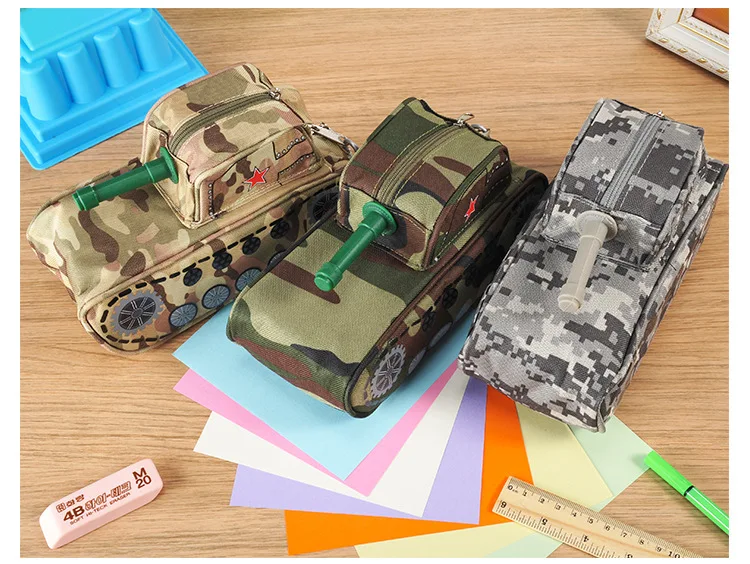 2018 Новый горячий cool Tank форму пароль Канцтовары коробка карандаш молнию сумки