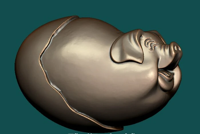 

3d model relief for cnc in STL file format Cute pig