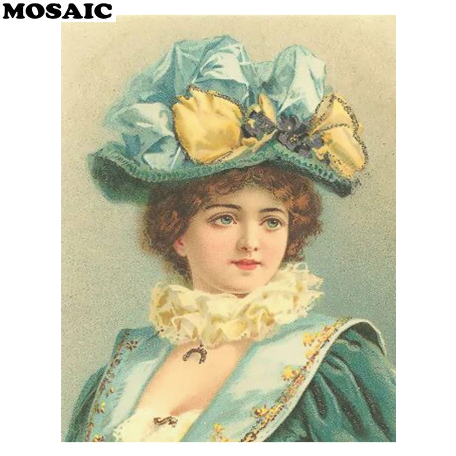 Алмазная вышивка в викторианском стиле женщина живопись Полный Круглый 5d