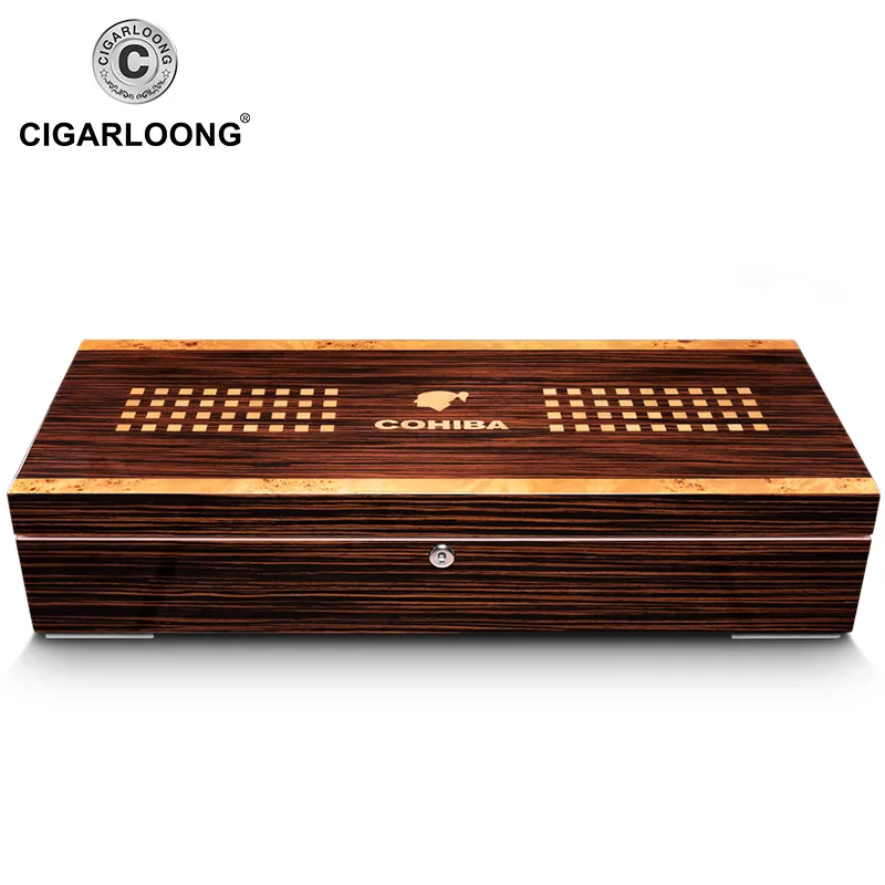 COHIBA увлажняющий коробка из кедрового дерева большей емкости сигары humidior шкаф