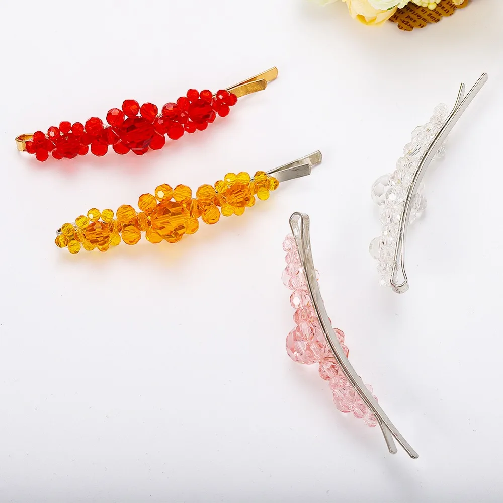 Girlgo INS Boho Кристалл сладкий заколки аксессуары для волос для женщин Стекло невесты подарки шпильки ручной работы имитация ювелирных изделий корейский