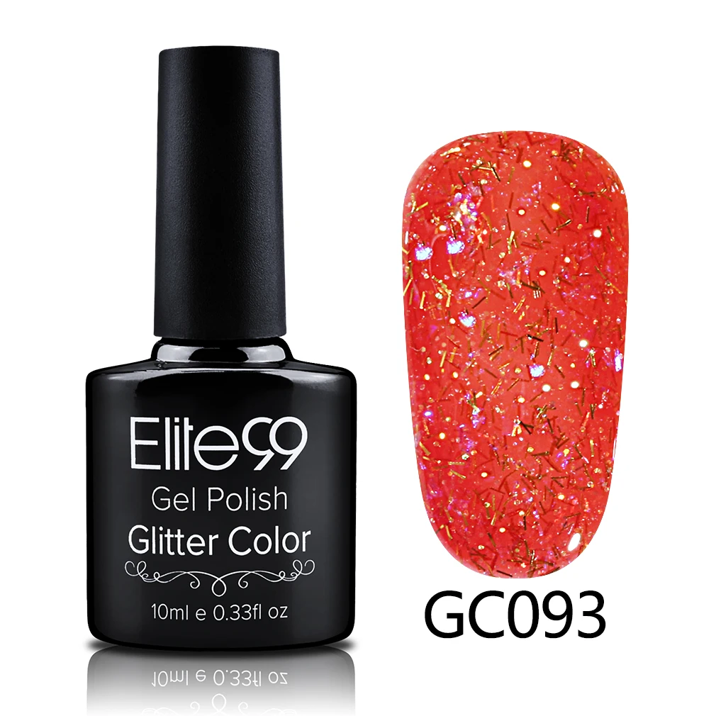 S-GC093 Elite99 10 мл Soak Off блёстки Блеск УФ гель лак Diamond для ногтей гель для ногтей с блестками красота направление Atr - Цвет: S-GC093