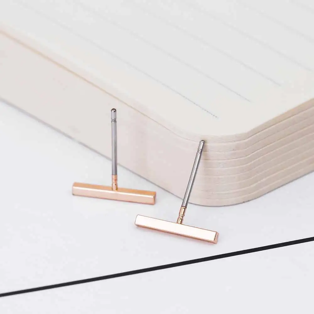 2020 Панк Черные золотые серебряные цветные Серьги простая T серьга в виде стержня