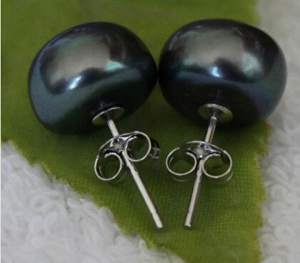 10 11 мм южного черный серьги гвоздики с жемчугом белая Милая тонкой благородство