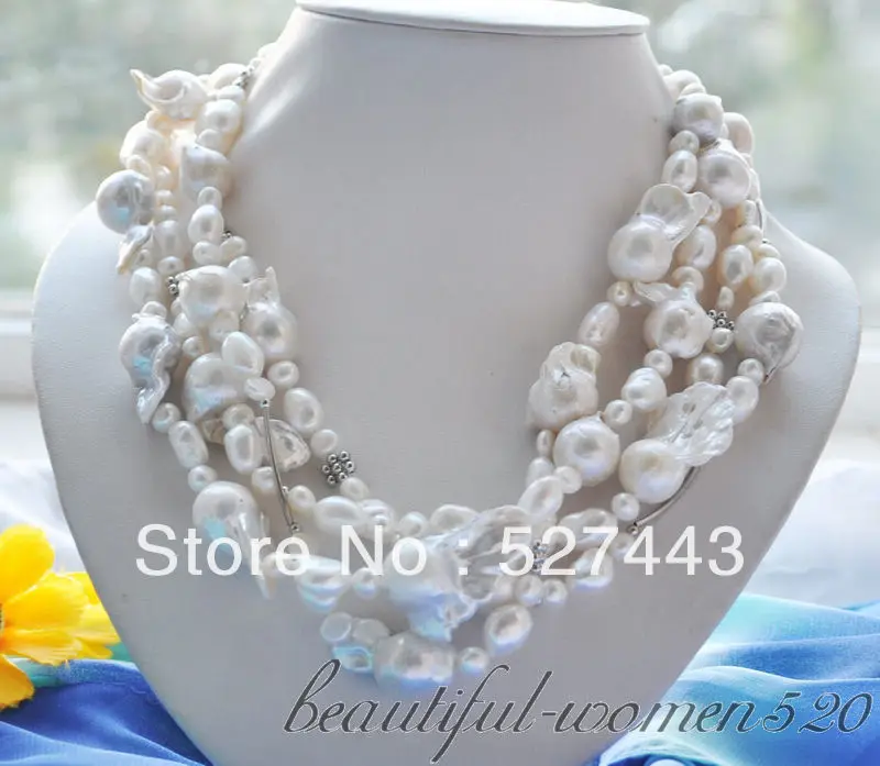 Оптовая продажа ожерелье с круглым пресноводным жемчугом в стиле барокко|freshwater