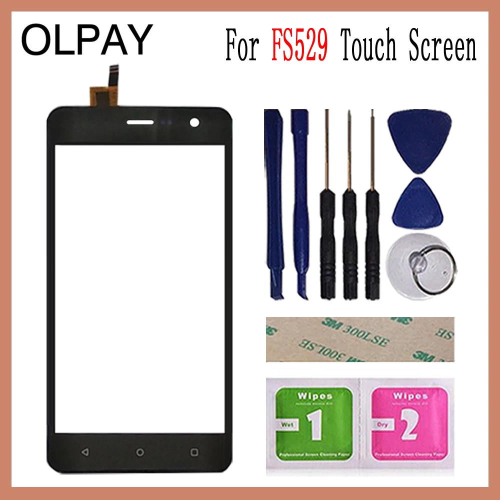 OLPAY 5,0 дюймов протестированное переднее внешнее стекло для Fly Champ FS529 FS 529 сенсорный экран дигитайзер панель объектив сенсор инструменты клей+ салфетки