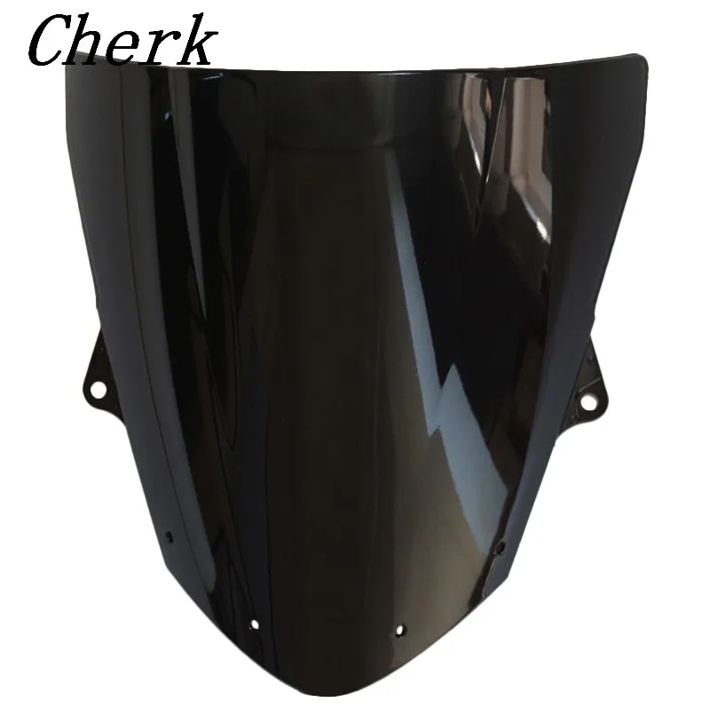 

Motorcycle Black ABS Windshield WindScreen Double Bubble For KAWASAKI Ninja ZX6R 636 09-16 15 14 13 12 11 10