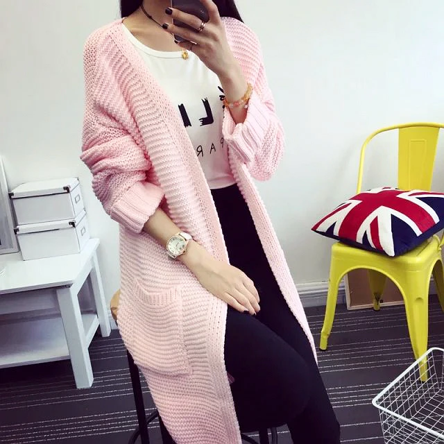 cardigan 2019 Korean Style Fashion Women Long Sweaters Cardigan Autumn Winter Casual Sleeve Knitted Coat