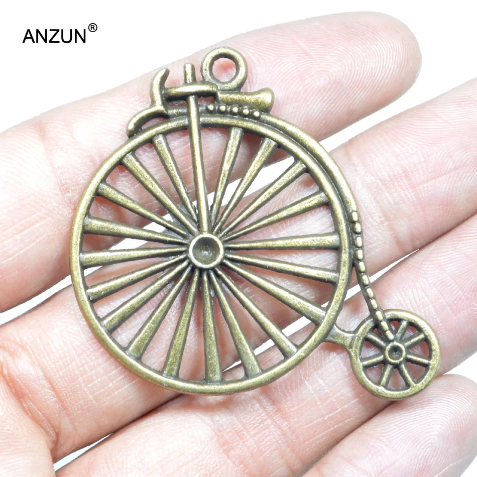 

3pcs 52x45mm Antique Bronze Big & Small Wheel Bike Pendant DIY Jewelry Pendant Metal Charms Big Wheel Bicycle Pendant JP-39