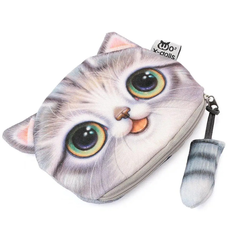 Новый маленький хвост портмоне кошка милый детский мультяшный кошелек Kawaii сумка