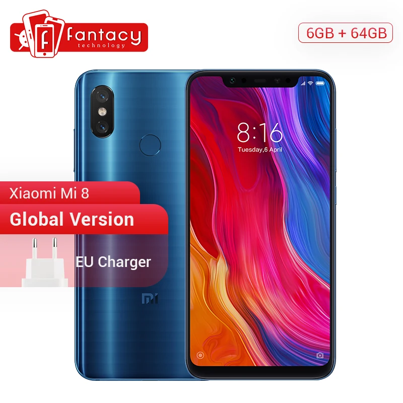 Глобальная версия Xiaomi mi 8 6 ГБ 64 Гб Смартфон 21 &quotполный экран Snapdragon 845