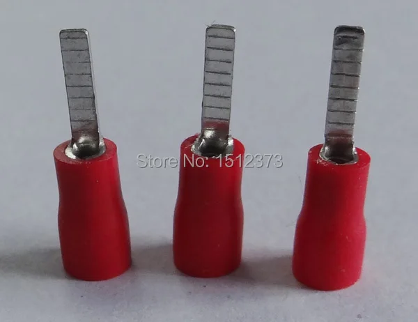 

250PCS/lot pre-insulating Blade terminal DBV1.25-10 22-18AWG(0.5-1.5 square meter) red color
