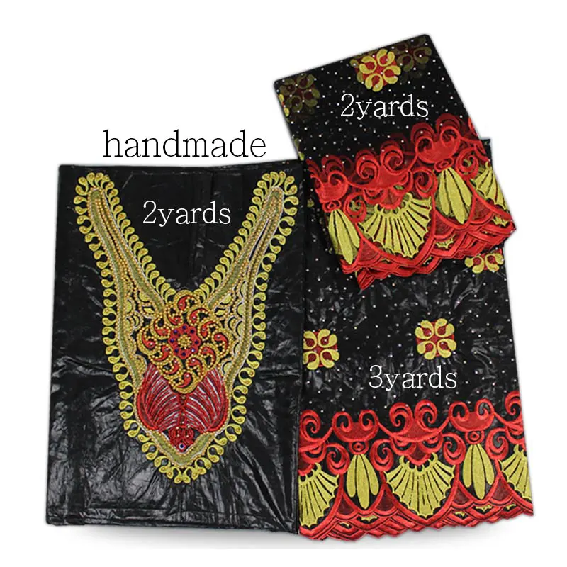 Getzner Brocade Bazin богатая ткань Африканский базин кружевная модный красный богатый с 2 ярдами кружева B17121201|bazin riche