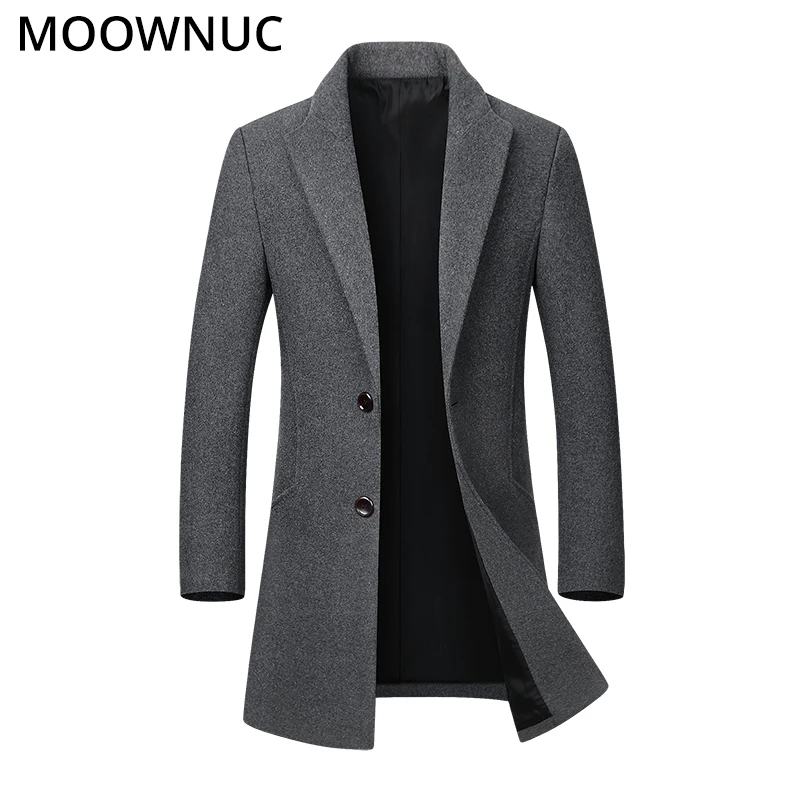 Thick Overcoat Men's Coat Warm Wool Men Fashion Woollen Male Business Casual Autumn Winter Blends Brand Clothing MOOWNUC | Мужская