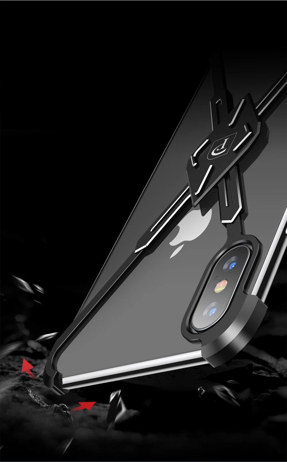 OATSBASF X металлический чехол для iPhone X XS MAX алюминиевый чехол на 360 градусов противоударный бампер мобильный чехол для телефона