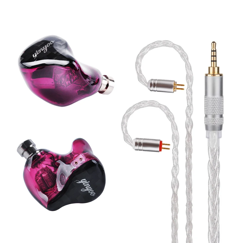 2pin 2.5mm cable Yinyoo HQ8 8BA наушники-вкладыши на заказ, сбалансированные арматурные наушники вокруг уха, гарнитура, наушники-вкладыши с обновленным кабелем MMCX - Цвет: 2pin 2.5mm cable