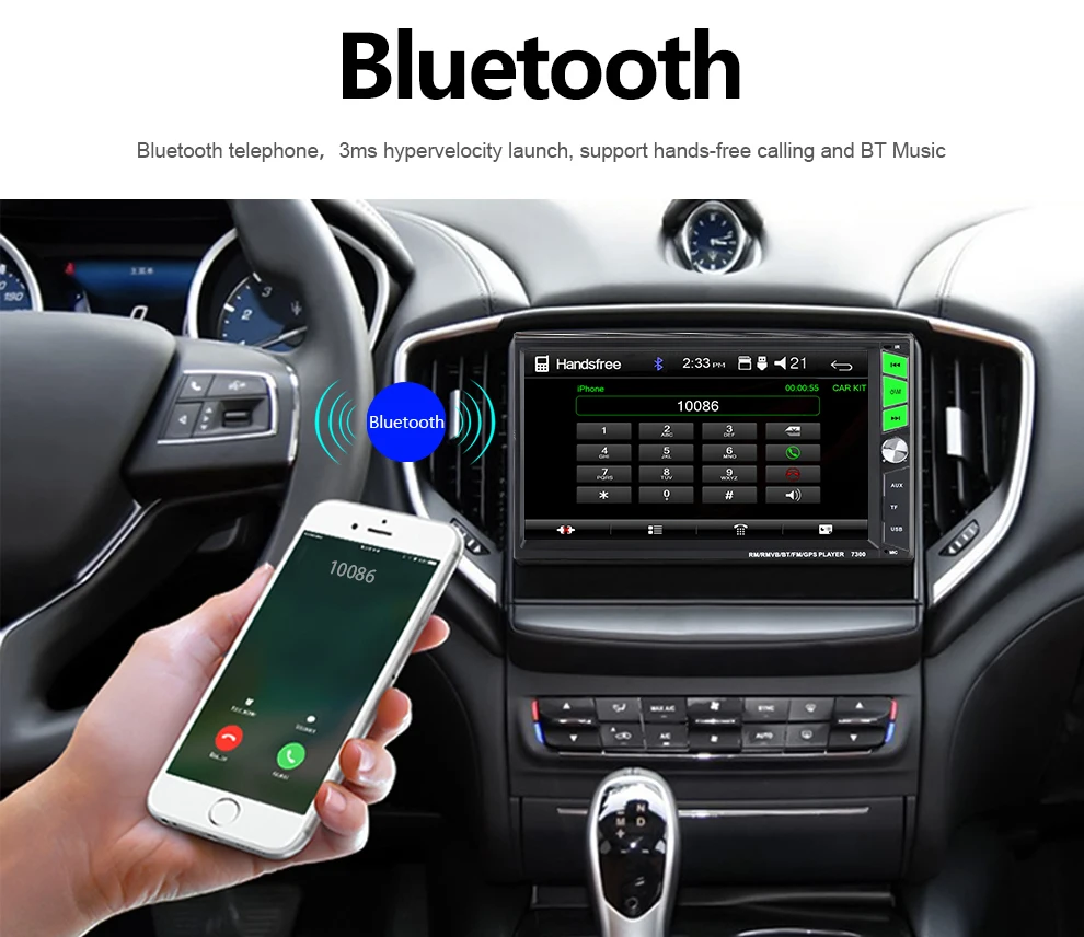 2 din автомагнитола " HD Авторадио Мультимедиа MP5 плеер Bluetooth 2din Автомобильная стерео камера заднего вида ISO Android телефон Зеркало Ссылка