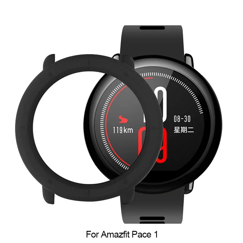 Чехол для Amazfit Bip Midong Pace 1 Stratos 2 Verge 3 Huami, чехлы для умных часов, SIKAI, защита, Жесткая Броня, бампер, ПК, цветной - Цвет: for Pace 1 black