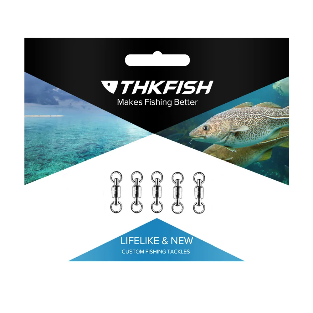 5pcs/bag Ball Bearing Swivel Barrel Fishing Rolling with Solid Ring #1-#5 Stainless Steel Connectors | Спорт и развлечения