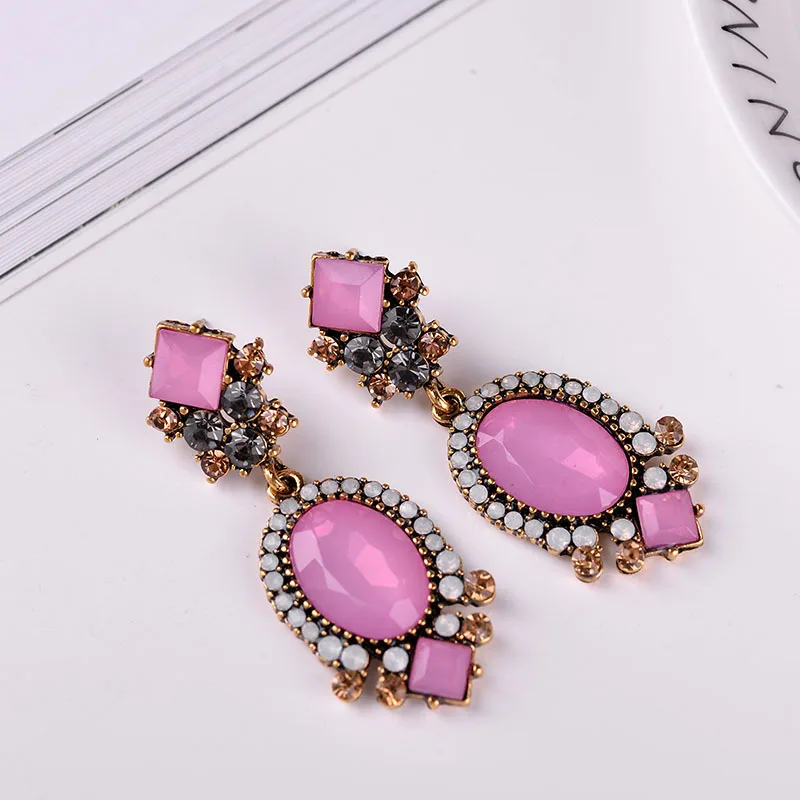 2018 новый дизайн цветы камень кристалл панк серьги гвоздики для женщин/девушек