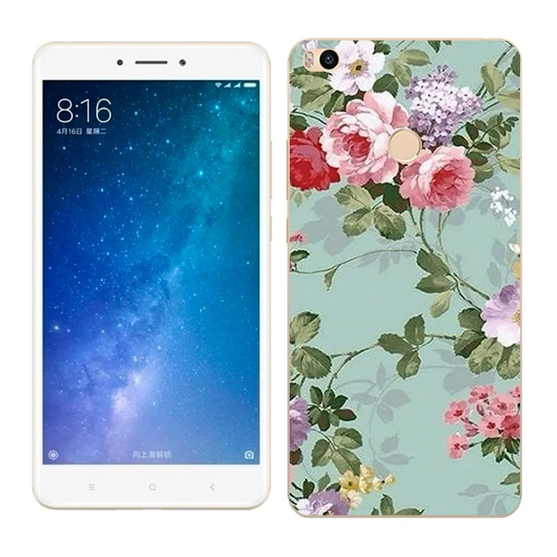 Чехол s для Xiaomi Mi Max2 Мягкий силиконовый чехол для Xiaomi Mi Max 2 пейзаж с цветком окрашенный чехол для телефона для xiomi Mi Max 2 Fundas - Цвет: 13