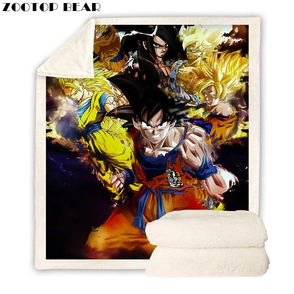 Пара плед мальчик Супер аниме Dragon Ball 3D печать мода дети теплый пикника офис взрослых мягкие школьные путешествия диван одеяло