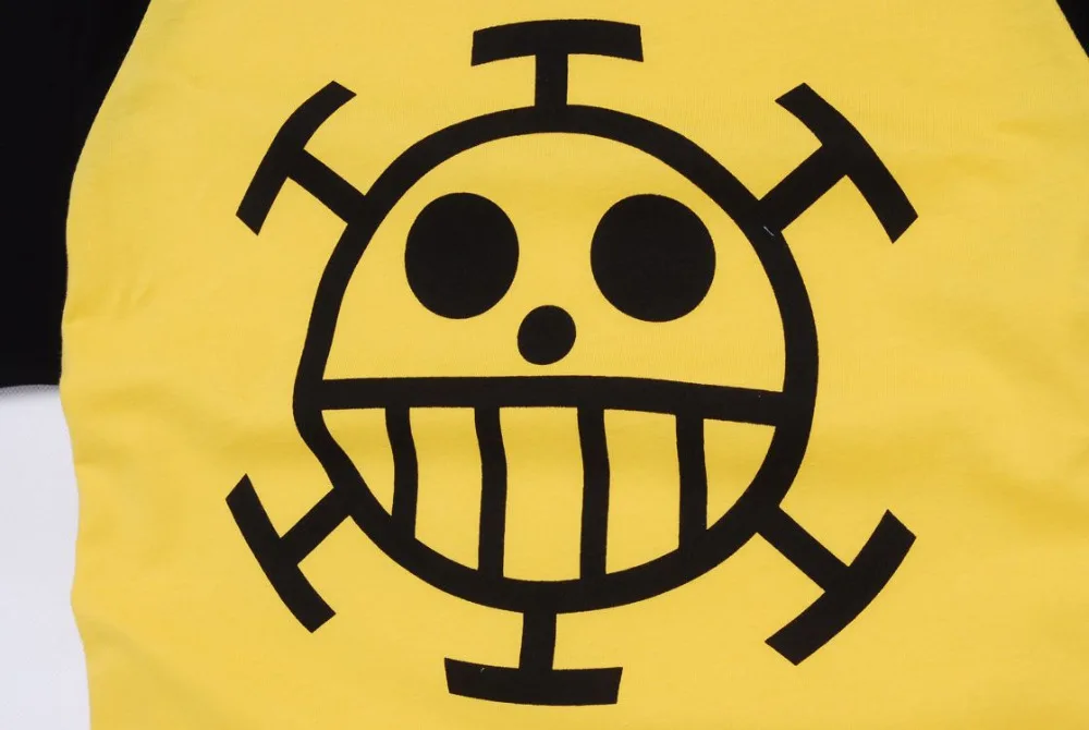 Trafalgar Law Printing Short Sleeves Top Unisex Daily T Shirt Anime Tee 100% Cotton Cosplay Yellow Halloween Cos | Тематическая