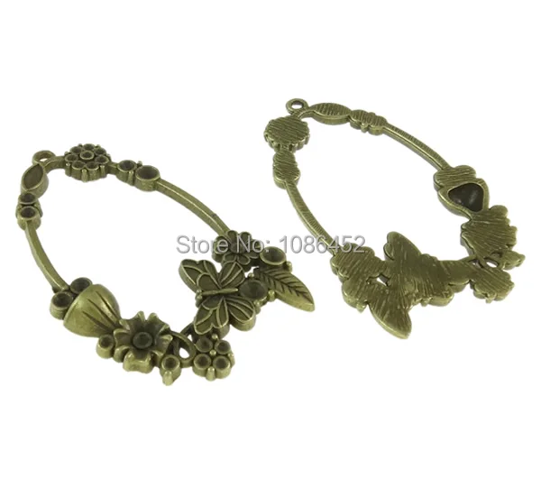 Free shipping!!!Zinc Alloy Pendant Setting Guaranteed 100% antique bronze color plated nickel lead &amp cadmium free 35x55x5mm | Украшения