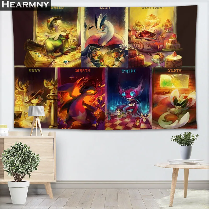 Семь смертных грехов настенный гобелен простыни для дома декоративные гобелены