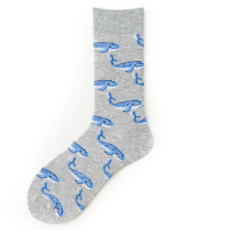 Осень/зима носки Акула Тигр личности для влюбленных голова тигра серая подошва