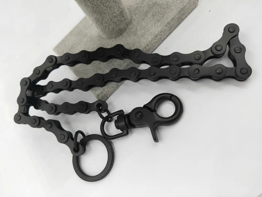 Длинный брелок для ключей SONGLONG 57 см кольцо брюки черные оцинкованные chainJean