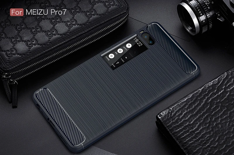 Алессер для MeiZu Pro 7 Plus чехол из углеродного волокна Силиконовый ТПУ мягкий все
