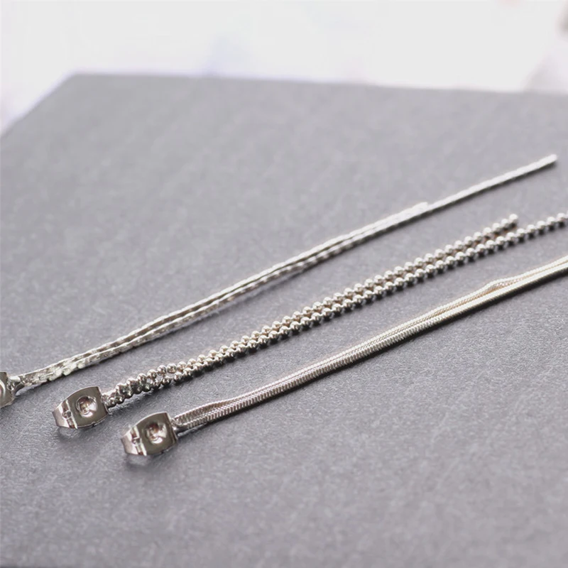 10p diy серьги, медная цепочка, пряжка-бабочка, простая металлическая тонкая цепочка, корейские серьги с кисточками для женщин, кулон, домашнее ювелирное изделие
