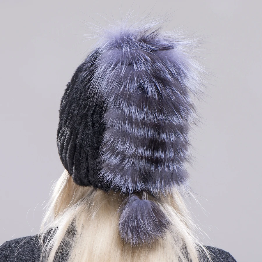 Женские шапки FXFURS из меха норки роскошные модные зимние с лисьим хвостом и