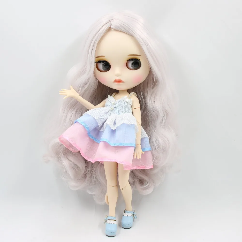 Ледяная фабрика blyth кукла BL1003/1327 серый микс розовые волосы, новое матовое лицо с бровями Карвен губы, белая кожа суставное тело 30 см 1/6